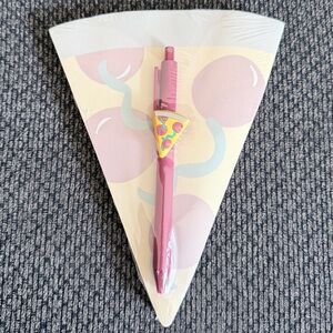 Pink Pen with Pizza Slice Design and matching notepad - 130 sheets- NWT